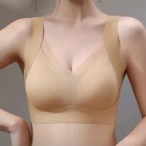 (무료배송) V넥반중력브라 여자 끈나시 브라탑 런닝 브라 심리스