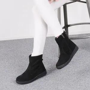 스웨이드 앵클부츠 털부츠 방한미들부츠 신기편한옆지퍼 논슬립