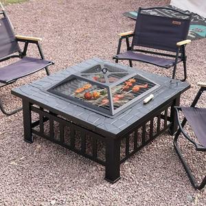 숯불테이블 대형 사각 캠핑 장작 테이블형 화로대 블랙