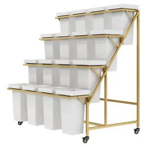 계단식화분대 꽃집진열대 4단 식물 꽃 거치대 다육이 꽃다발 스탠드 이동식