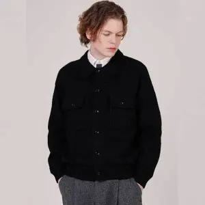 [커스텀어스]남자 쎄미오버핏 트러커 울니트 가디건 CXS25WSCDC24 BLA