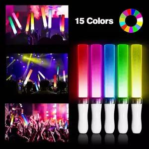 LED봉 야광봉 응원봉 1pc 배터리 구동 라이트 스틱 15색 변경 콘서트 파티 LED 결혼식 형광 캠핑 Kpop