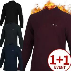 남성 반목 티셔츠 기모 폴라티 베이직 남성 플리스 티셔츠 겨울 아웃도어 골프웨어 트레이닝 스포츠 등산