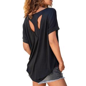 미라모다 여성 오픈 운동선수 체육관 여름 루즈핏 운동 티셔츠 캐주얼 요가