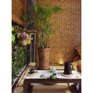 갈대발 대형 울타리 커튼 탄화 나무발 복고 1 5미터x3미터 갈대