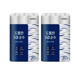 잘풀리는집 도톰한3겹 순수, 27m, 30롤, 2개