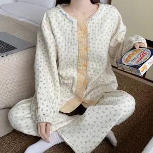 여성 겨울 누빔 수면 잠옷 상하세트 따뜻 포근 파자마 레이스 플라워 체크 홈웨어