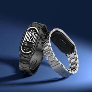 Mi Band 10 9 8 스트랩 팔찌 for Xiaomi 스마트 밴드 금속 나사없는 스테인레스 스틸 Miband