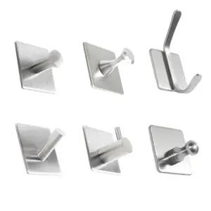 못없이 붙이는 강력부착 스테인리스 사각 모던 벽후크 후크 행거 벽후크