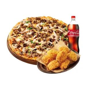 도미노피자 리얼불고기 (L) + 콘 크런치 치킨 + 콜라 1.25L