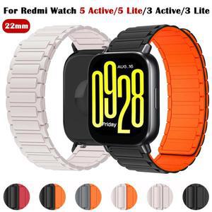 레드미 워치 5 액티브/5 라이트/3 라이트용 실리콘 마그네틱 스포츠 스트랩 22mm 스마트워치 교체 밴드