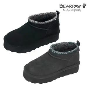 [베어파우](광주신세계)여성 RETRO SUPER SHORTY DECO천 연소가죽 양털 키높이 숏 부츠 2컬러 (K3116QD-W)