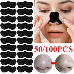 100/50PCS 유니 블랙 헤드 제거 마스크 비강 스트립 수축 클렌징 모공 코 스티커 스킨 케어 패치