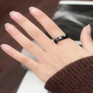 블랙 믹 남성용 여성용 천연 흑요석반지 및 옥