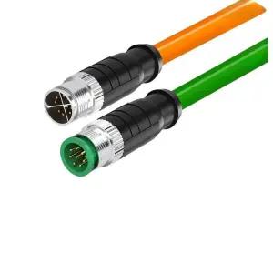 Ethernet CAT5e M12 X-code/M12 변환케이블 D-code