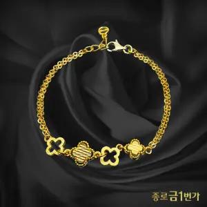 [종로금1번가] 여자 순금 팔찌 플라워 콤비 24K 18.75g