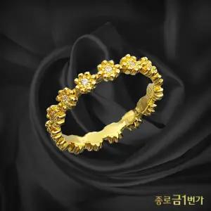 [종로금1번가] 여자 순금 반지 큐빅꽃 24K 7.5g