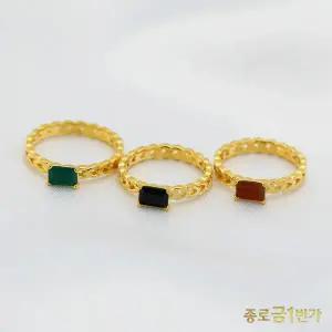 [종로금1번가] 여자 순금 반지 오블롱 원석 브이 24K 7.5g