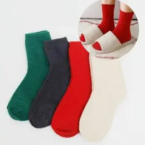 [보리보리/지앤](무배) 국산 성인 g따듯한 수면 양말 탁텔 여성 학생 겨울 긴목양말(동일