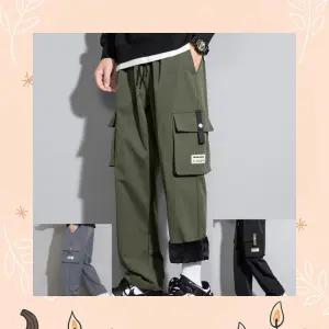 카고바지 와이드 벌룬 기모 겨울 따뜻한 수납 주머니 두꺼운