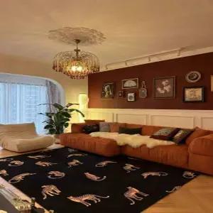 호랑이 카펫 사각 대형 거실 러그 바스루크 사계절 인테리어 북유럽 매트 인조가죽 미니멀