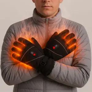 (배터리2p증정) 겨울 열선내장 3단 온도조절 오토바이 등산 스포츠 발열 방수장갑