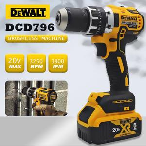 Dewalt DCD796 13mm 브러시리스 임팩트 전기 드릴 다기능 무선 스크루 드라이버 충전식 20V 배터리 전동 공구