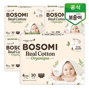 [깨끗한 나라]보솜이 리얼코튼 오가니크 팬티 대형 30개입x4팩