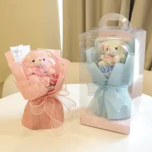 졸업식 꽃다발 학예회 기념일 어린이집 LED 곰인형 꽃다발 로즈베어팡