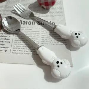 더 비숑 커트러리 스푼 포크 화이트/세트/유아/수저/스픈/숟가락/어린이/간편/아기/아동/선물/식기/유아용