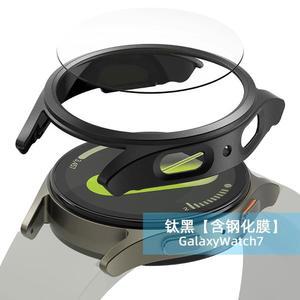 삼성 갤럭시 시계 7/FE/6/5/4 커버용 PC 케이스 44mm 40mm 전체 강화 유리 + 범퍼 화면 보호기 스마트 시계 액세서리