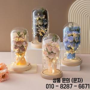 영원한 장미 LED 유리 돔 발렌타인데이 부케 장식품 어머니의 날 기념일 생일 홈 데코 로맨틱 선물