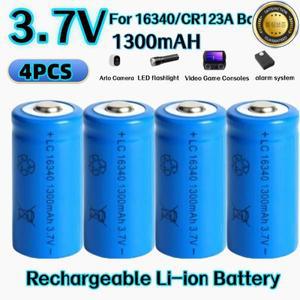1-20PCS 3.7V 1300mAh 16340 CR123A 리튬 이온 충전지 및 배터리 용 LED 손전등 레이저 펜