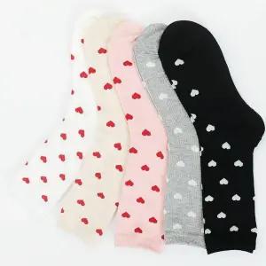 [보리보리/지앤](무배)국산 성인 g롱 하트 잔골지 긴목 양말 20cm 여성 긴목(10켤레