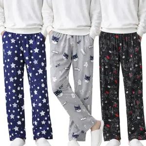 [보리보리/모든고]남성 피치 기모 파자마 바지 주머니형 겨울 수면잠옷 홈웨어