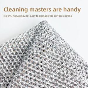 오일 프리 스테인레스 스틸 스크러버 패드 - 주방용 금속 와이어 식기 세척 천, 냄비 청소, 붙지 않는 조