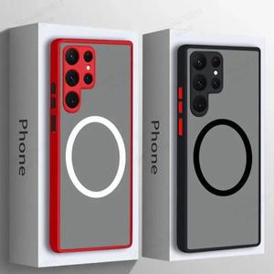 Magsafe 마그네틱 휴대폰 케이스  갤럭시 S25 S24 S23 S22 S21 울트라 플러스 FE 가장자리 A56 A55 A54 참