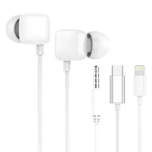 유선 커널형 이어폰 스테레오 노이즈캔슬링 1.2M C타입 이어폰 컴퓨터 휴대용 AUX 유선