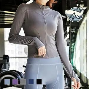 [하프클럽/]신축성 좋은 기모 요가 집업 스포츠 레이어드