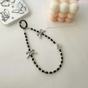 [하프클럽/]더블 블랙리본 키링 고리 키홀더 가방꾸미기