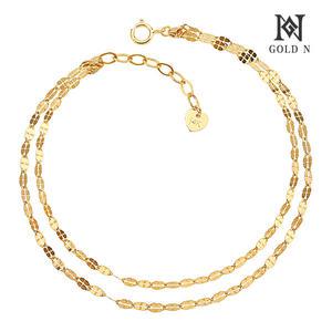 골드앤 18K 러브 두줄 발찌 YG