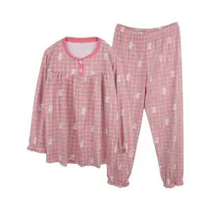 필굿 주니어 여성 극세사 피치기모 수면잠옷세트 눈웃음 중학생 고등학생 청소년 실내복 홈웨어 파자마