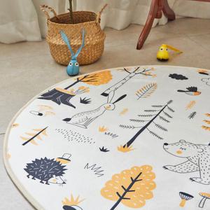 [타임투데코] 우드랜드 극세사 아이방 원형러그/물세탁/100R/캐릭터/키즈러그/극세사카페트/