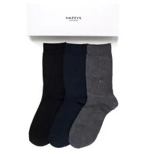 [헤지스](센텀시티점)[HAZZYS ACC] 솔리드 컬러 남성 양말 3종세트 HJSS5E101WT