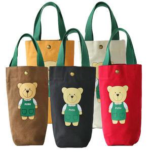 뷰레이터닷컴 곰돌이 보틀백 드링크백 물병가방 캔버스 텀블러백