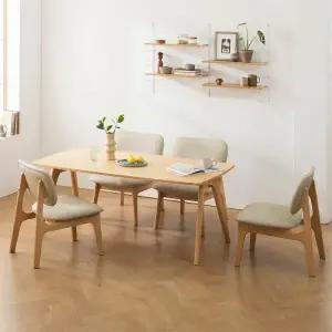 장인가구 칸토르 와이드 1600 원목 패밀리 4인 낮은 식탁세트 의자형