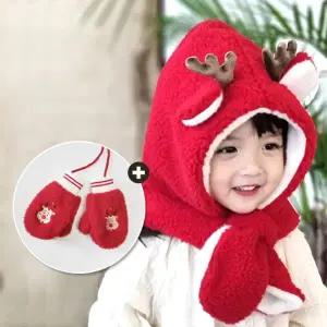 [보리보리/우주아이]안녕루돌프 모자+장갑세트 /유아 아동 크리스마스선물 단체선물 추천상품
