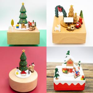 코쿤) 움직이는 원목 오르골 - 크리스마스 4종