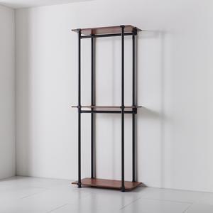 (킹스행거) 드레스룸 시스템 튼튼한 조립식 스탠드 아멜리아 와이드 2단 선반 행거 800