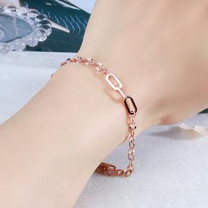 14K 18K 할로우 클립 체인 팔찌 언발 볼드 레이어드 금 여자 친구 와이프 선물